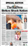 Click on the USA newspaper front page headlines and covers pictures for a larger newspaper cover image from the week of 9-11-2001.