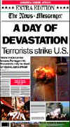 Click on the USA newspaper front page headlines and covers pictures for a larger newspaper cover image from the week of September 11, 2001.