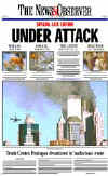 Click on the USA newspaper front page headlines and covers pictures for a larger newspaper cover image from the week of September 11, 2001.