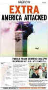 Click on the USA newspaper front page headlines and covers pictures for a larger newspaper cover image from the week of September 11, 2001.