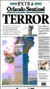 Click on the USA newspaper front page headlines and covers pictures for a larger newspaper cover image from the week of September 11, 2001.