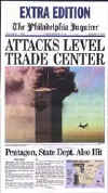 Click on the USA newspaper front page headlines and covers pictures for a larger newspaper cover image from the week of September 11, 2001.