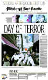 Click on the USA newspaper front page headlines and covers pictures for a larger newspaper cover image from the week of September 11, 2001.