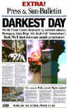 Click on the USA newspaper front page headlines and covers pictures for a larger newspaper cover image from the week of September 11, 2001.