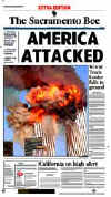 Click on the USA newspaper front page headlines and covers pictures for a larger newspaper cover image from the week of September 11, 2001.