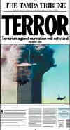 Click on the USA newspaper front page headlines and covers pictures for a larger newspaper cover image from the week of September 11, 2001.