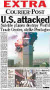 Click on the USA newspaper front page headlines and covers pictures for a larger newspaper cover image from the week of September 11, 2001.