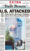 Click on the USA newspaper front page headlines and covers pictures for a larger newspaper cover image from the week of September 11, 2001.