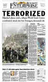 Click on the USA newspaper front page headlines and covers pictures for a larger newspaper cover image from the week of 9-11-2001.