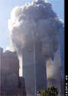 Pictures, photos, or images are  AP or Reuters. Click on the pictures for a larger image. On September 11, 2001 terrorists attack the World Trade Center towers in New York City.