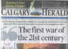 Click on the Calgary Herald newspaper headlines for a larger image.