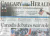 Click on the Calgary Herald newspaper headlines for a larger image.