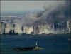 Pictures, photos, or images are  AP or Reuters. Click on the pictures for a larger image. On September 11, 2001 terrorists attack the World Trade Center towers in New York City.