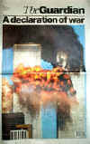 Click on the newspaper front page headlines photo for a larger image. On September 11 and 12, 2001 the world's newspapers print special editions and the world reads about the terrorist attacks on New York City and The Pentagon on 9-11-2001.