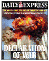 Click on the newspaper front page headlines photo for a larger image. On September 11 and 12, 2001 the world's newspapers print special editions and the world reads about the terrorist attacks on New York City and The Pentagon on 9-11-2001.